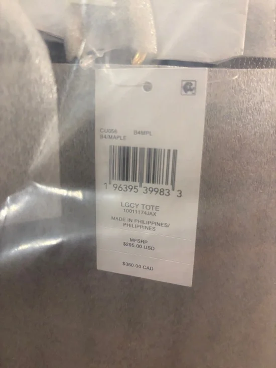 Authentic NWT Coach Maple Pebbled Leather Legacy Tote with Brass Hardware - Picture 10 of 10